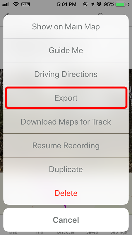 Export the recorded track